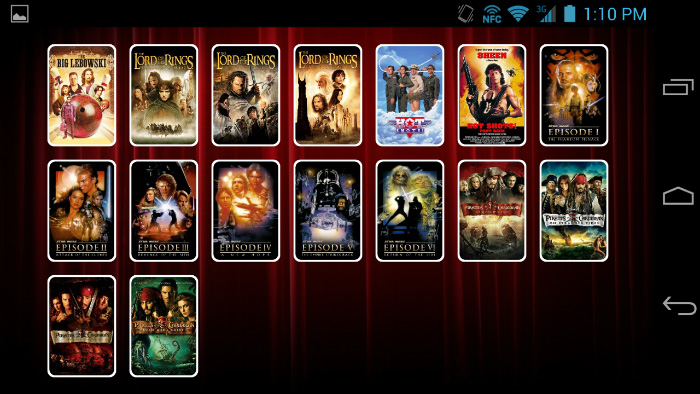 выбор фильма в медиапроигрывателе HD TV-303D