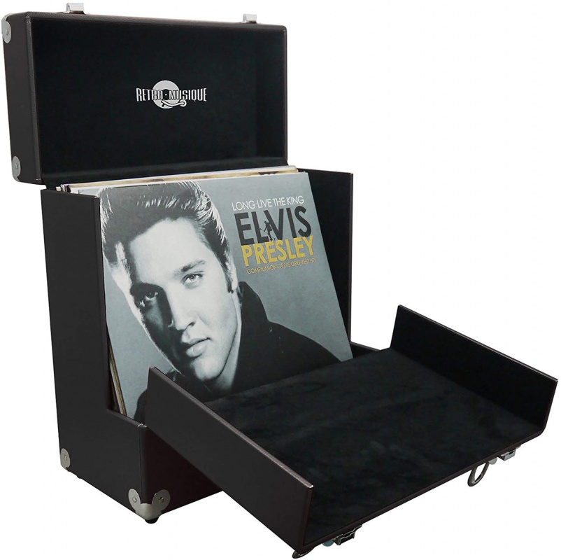 Фото № 1 Retro Musique Leather LP Vinyl Storage Case black - цены, наличие, отзывы в интернет-магазине